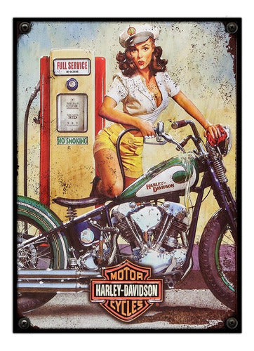 Harley Davidson Vintage Frame 21 X 29 Cm 0