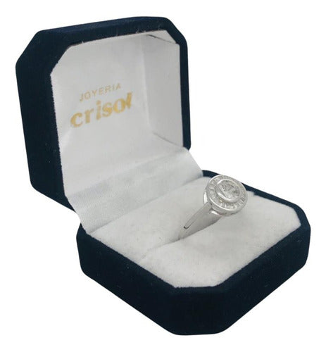 Crisol Silver Solitaire Ring with Cubic Zirconias (a325*) 1