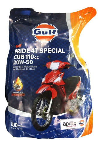 Lubricante Gulf Pride Moto 4t Special 20w50  Mineral Dp 800m 0