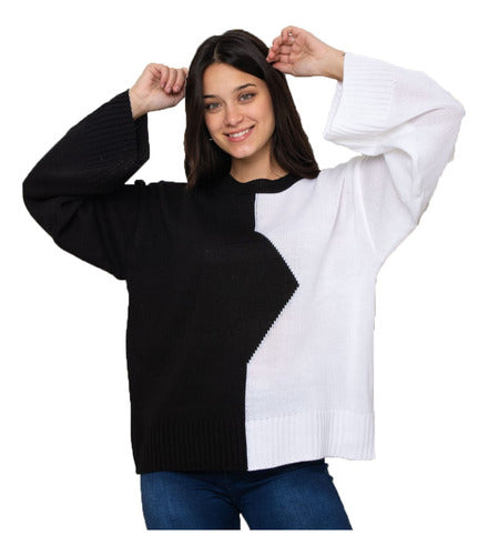 Women's Oversized Wool Sweater Pullover in Two Colors 1