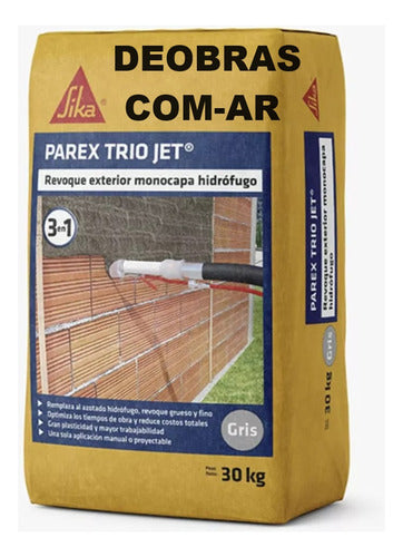 Parex Trio Jet Revoque Ext Hidrófugo Grueso Y Fino Bolsa 30k 2