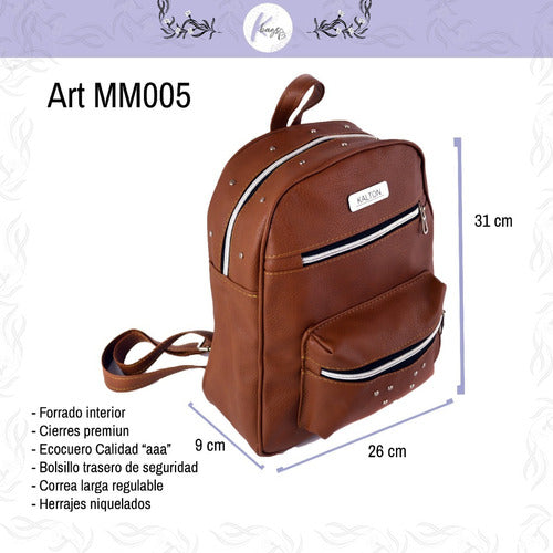 Medium Urban Eco-Leather Backpack with Anti-Theft Pocket 1