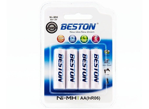 Pilas Recargables Beston Aa 1200 Mah X4 Unidades Rey Ofertas 0