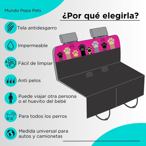 Mundo Pepa Pets Funda Perro Para Asientos Del Auto Antidesgarro Impermeable 2