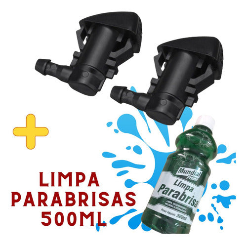 Par Brucutu Esguicho Agua Parabrisa Hilux Corolla + Brinde 0