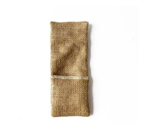 Noi Home Bazar Rustic Burlap Cutlery Holder with Lace 0