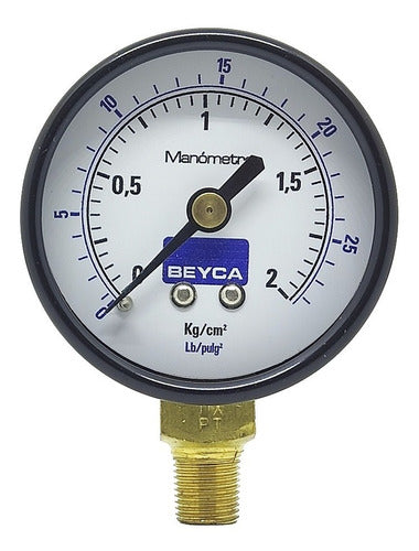 Beyca Manómetro MM1-34/2 2 Kg 50mm Rosca 1/8 Inferior 0