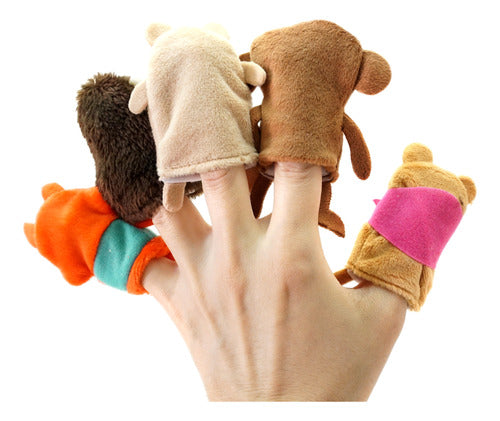 Atrapacuentos Titere Dedo Set Animales Selva Peluche X5 Cuento Juego 1