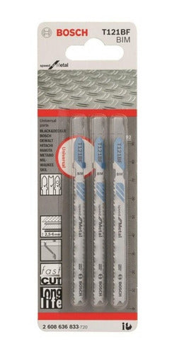 Bosch T121BF Speed for Metal Jigsaw Blade 3-Pack 2