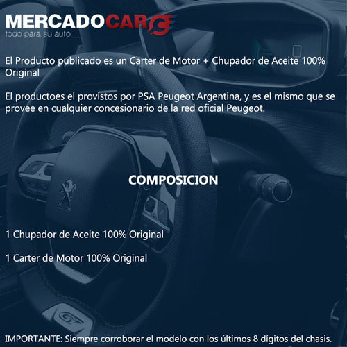 Carter + Oil Sump Pickup Original Peugeot Partner 1.6 HDI - 2013 1