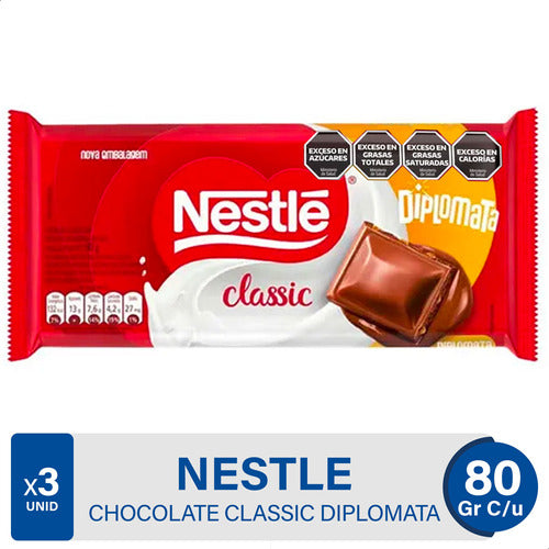 Nestlé Chocolate Classic Diplomata Cremoso Catañas Caju X3 0