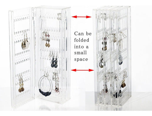 Choice Fun Foldable 4-Panel Jewelry Screen Hanger Organizer Earrings Necklace Chains Display Stands 5