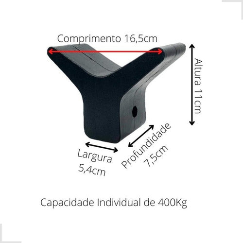 Kit 10 Stopper Berço Apoio Y Borracha Para Reboque Jet Ski 4