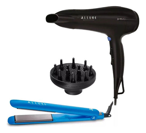 Allure Kit Allure Planchita Pelo Alisado Pl1010ap + Secador Sp1020a 4