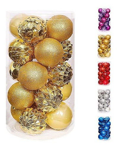 Lulu Home Christmas Ball Ornaments - Pack of 20 Units, 8cm / Gold 0