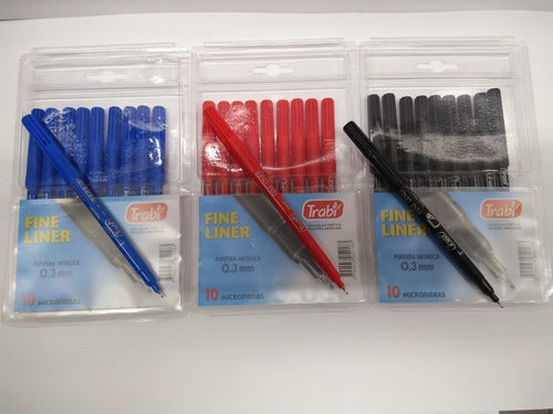 Microfibras Trabi Fine Liner P. 0,3 Mm V.devoto  3unidades 1