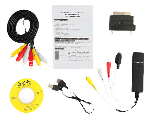 Usb Vhs To Dvd Audio Video Converter Cable Rca Kit De Adapta 0