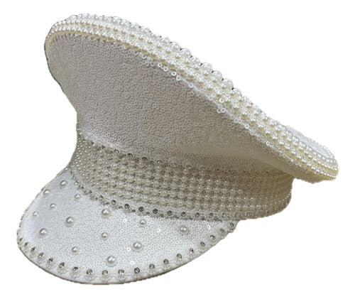 MYM Gorro Capitana Blanca Con Strass 0