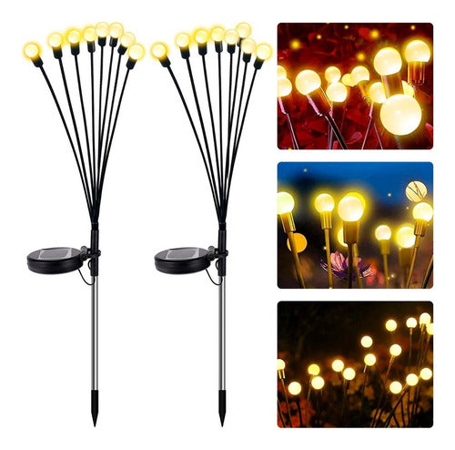 Noiluva Solar Stake Lights x2 Outdoor Ball Bouquet Garden Deco 0