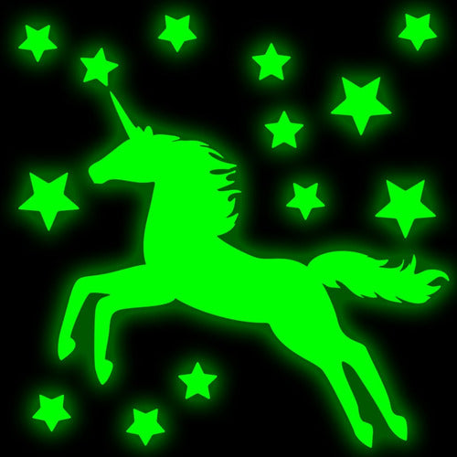 Fluorescent Unicorn Stars Vinyl Stickers 6m2 2