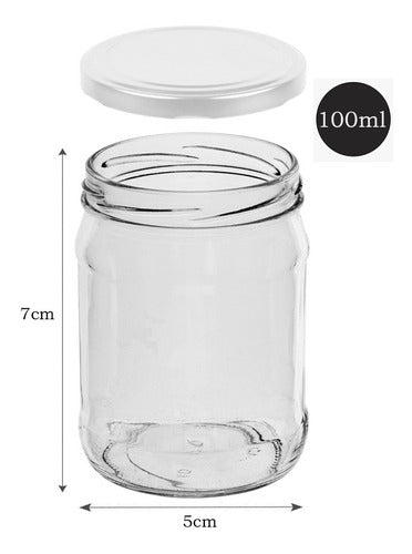 Envases Wide Mouth Glass Jar 100 cc With Axial Lid X 12 Units 1