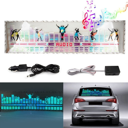 LED Audio Rhythmic Equalizer Sticker for Car Tuning Rear Window 0