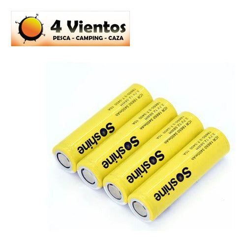 Batería Pila Recargable Soshine 18650 3400mah Ideal Visores 1