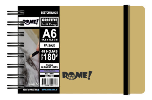 Rome Eco White Sketch Block A6 48 Sheets White 180 Grams 0