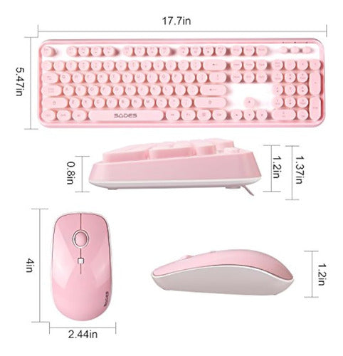 V2020 - Teclado Inalámbrico Rosa Con Teclas 3