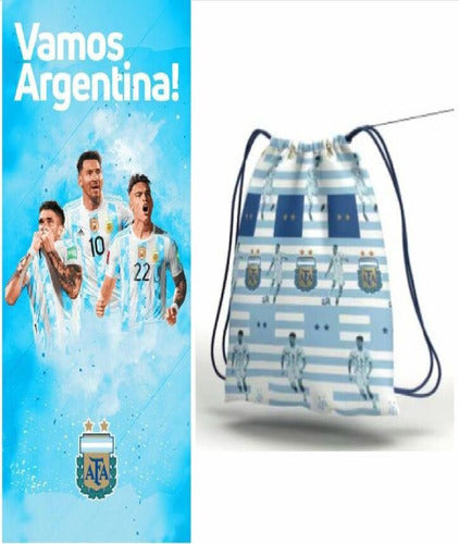 2 Argentina Beach Towels with Backpack 70x150cm Official Licensed 2