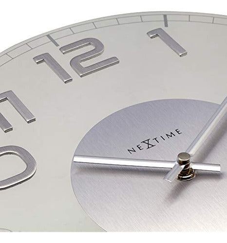 Nextime Classy Round Wall Clock, Clear Glass, 30 cm 2