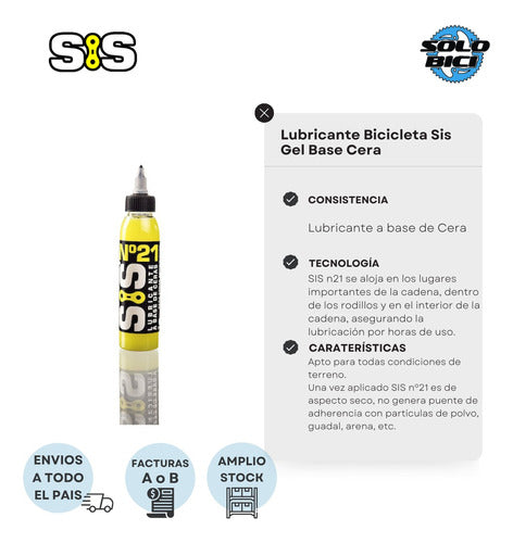 SIS Lubricante Cadena Bicicleta N21 Cera 100ml - Solo Bici 2