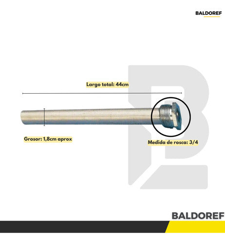 PROGAR S.A. Anodo Magnesio Anticorrosivo Para Termotanque 30l 44 Cm 3