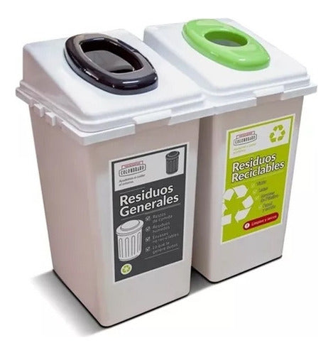 Colombraro Recycled Trash Bins Set of 2 60 Liters 0