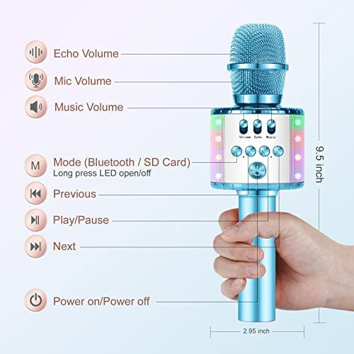 Micrófono De Karaoke Kussla Para Niños, Micrófono De Canto 4