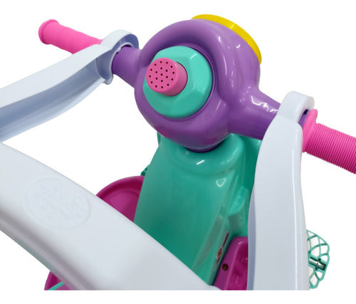 Triciclo Infantil Andador Empurrador Guia Avespa Pink Maral 4