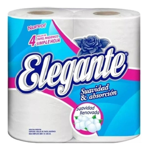 Elegant Toilet Paper Bulk Pack 30m x 48 Rolls Single Ply 0