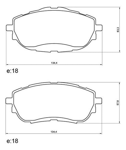 Brake Pads Set for Toyota Corolla From 2015 Front and Rear 1