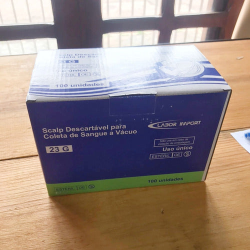 Scalp Coleta De Sangue A Vácuo 23 G Azul - 100un - Solidor 4