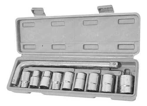 Generic Chrome Vanadium 10-Piece Tube Socket Set with Curved Wrench 0