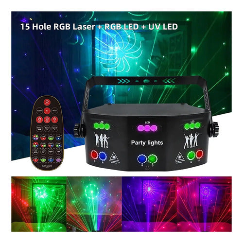 15 Olhos Rgb Discoteca Dj Feixe De Luz Projetor Dmx 7