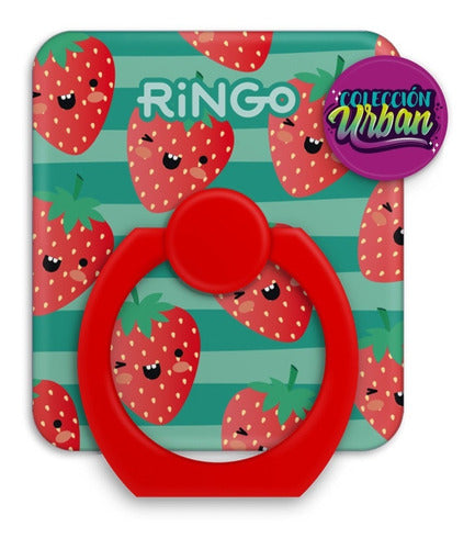 Anillo Ringo Soporte Escritorio Celular Tablet Frutillitas 0