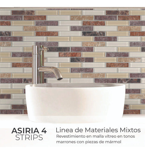 Misiones Deco Asiria 4 Strips Mixed Glass & Marble Coating 1