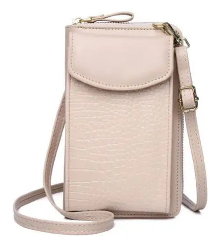 Ruffine Cell Phone Bag for Women in Cream and Black 4