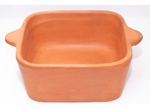 Large Handcrafted Clay Square Paella or Stew Pot 1