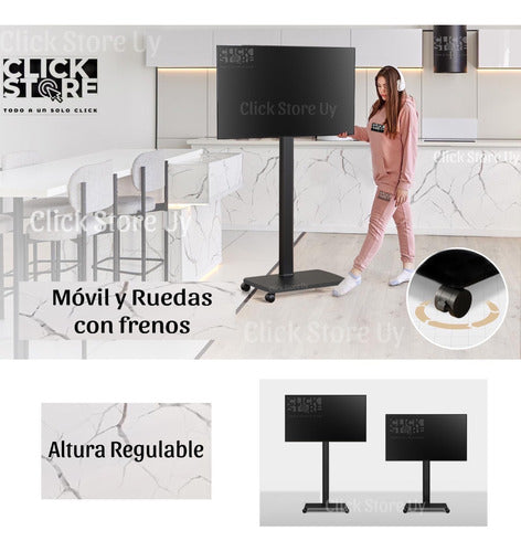 Mobile TV Stand with Wheels for LED, LCD, Plasma | Fits 32 to 70 Inches 3