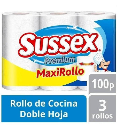 Sussex Ultra Kitchen Roll 3 x 100 Sheets - Bulk Bag 1