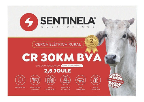 Aparelho De Choque Para Cerca Rural Sr 30km Bva Sentinela 3