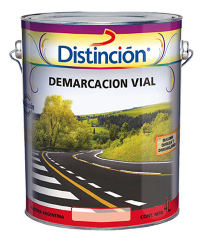 Distinción Pintura Pisos Demarcación Vial Amarillo X 4 Lts 0