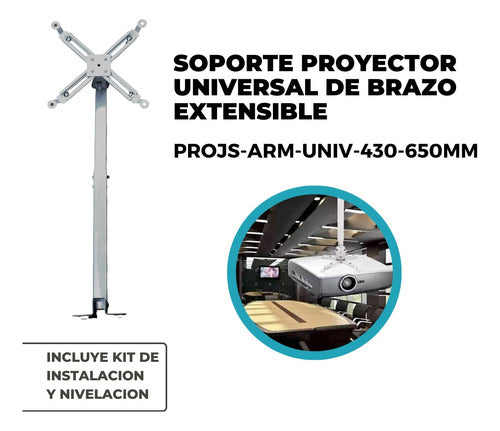 Global Electronics Soporte Proyector Brazo Extensible 430 A 650mm 10kg 1